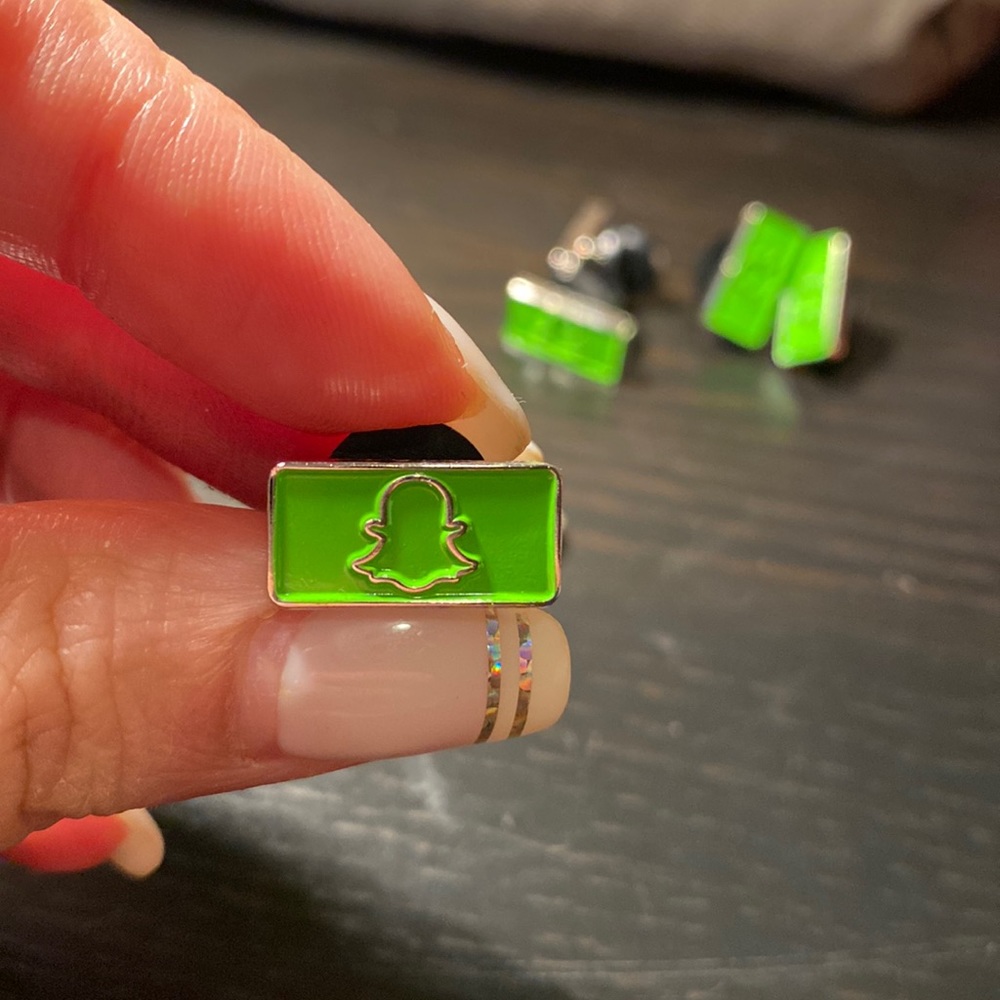 Green Snapchat Enamel Pin